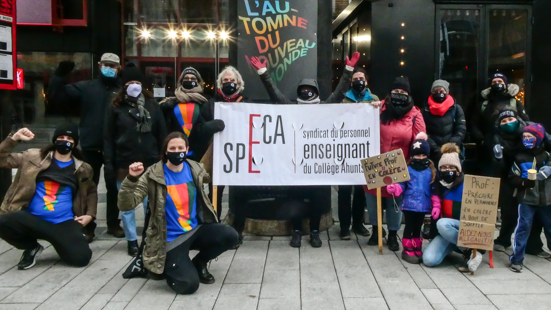 Délégation du SPECA à la grande manifestation de la CSN pour les services publics, le 14 novembre 2020